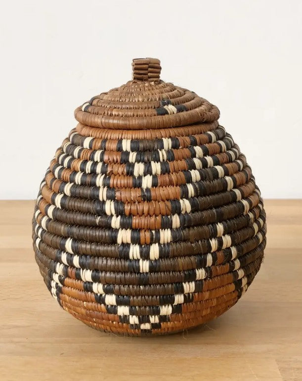 Assorted Group of Native Lidded Woven Baskets