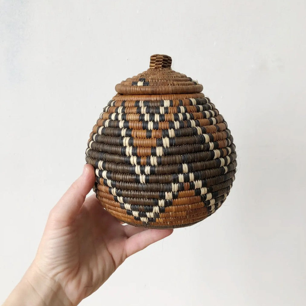 Assorted Group of Native Lidded Woven Baskets