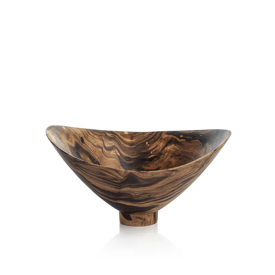 Footed Butterfly Mango Wood Bowl