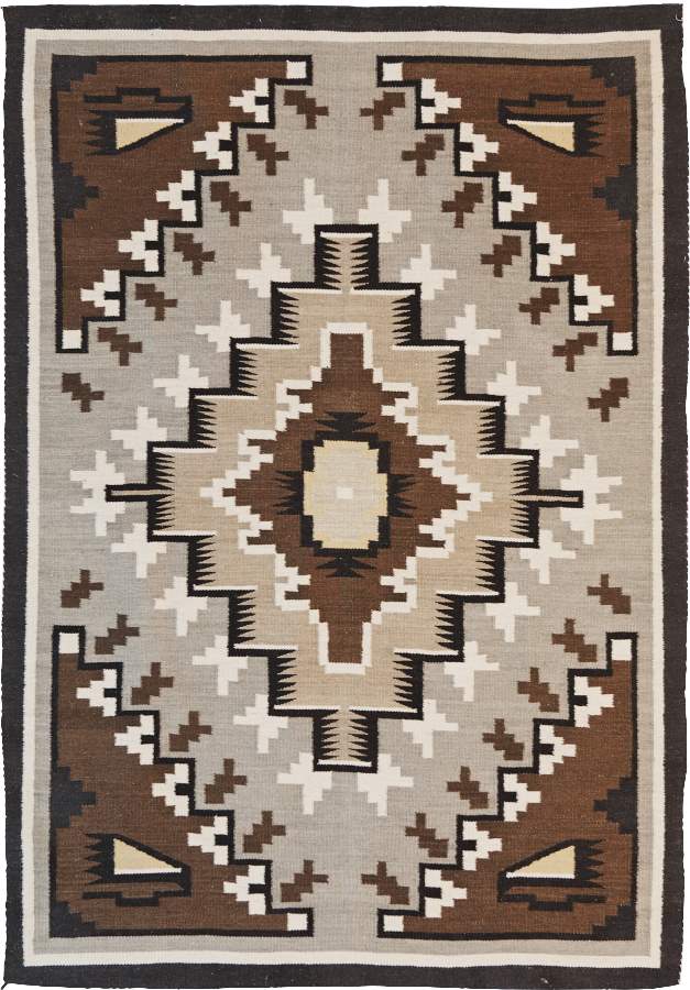 8x10 Two Gray Hills Wool Flatweave Rug