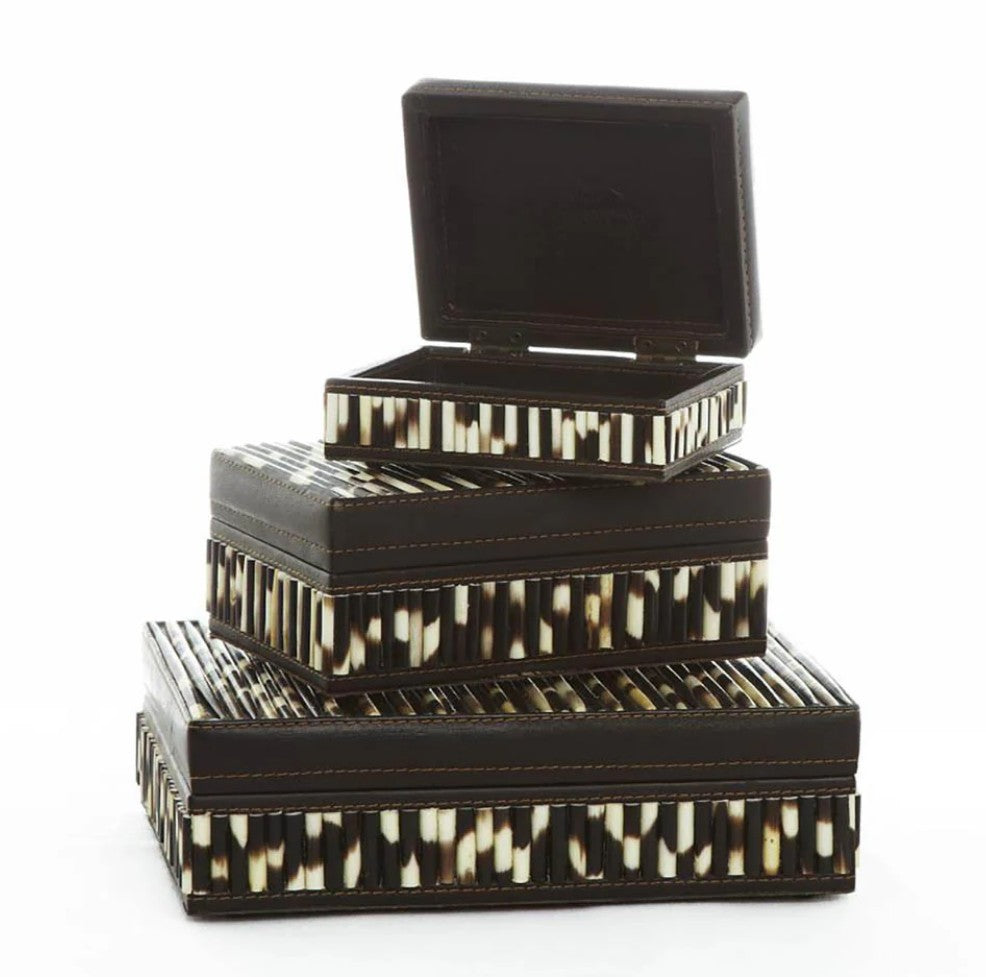 Porcupine Quill Box with Buffalo Leather