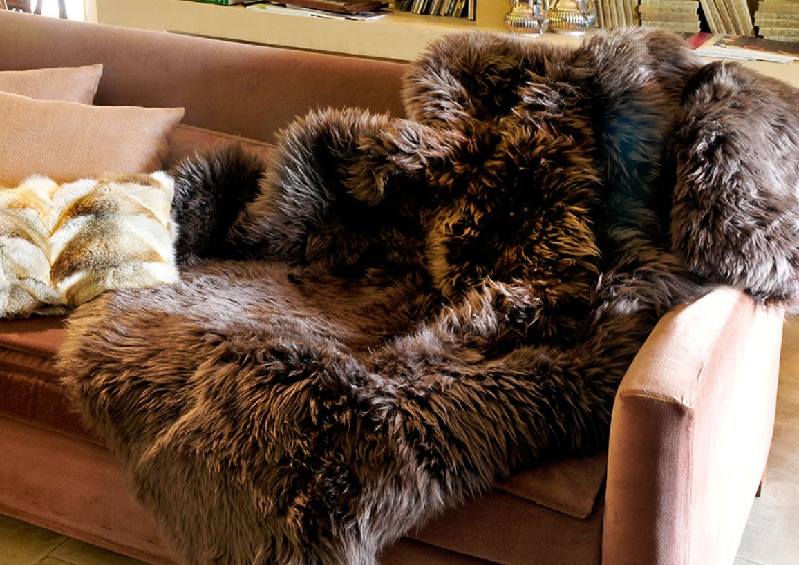 Natural Sheepskin Long Hair Throw