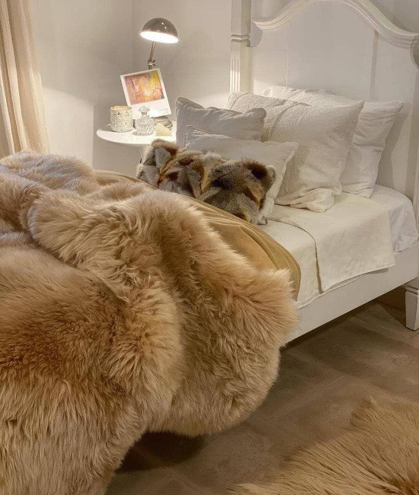 Natural Sheepskin Long Hair Throw