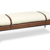 Aspen Leather and Boucle Faux Wool Bench in Cappucino
