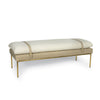 Aspen Leather and Boucle Faux Wool Bench in Cappucino
