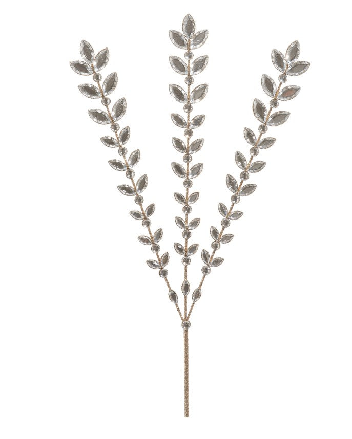 Crystal Jeweled Spray with Gold Glitter