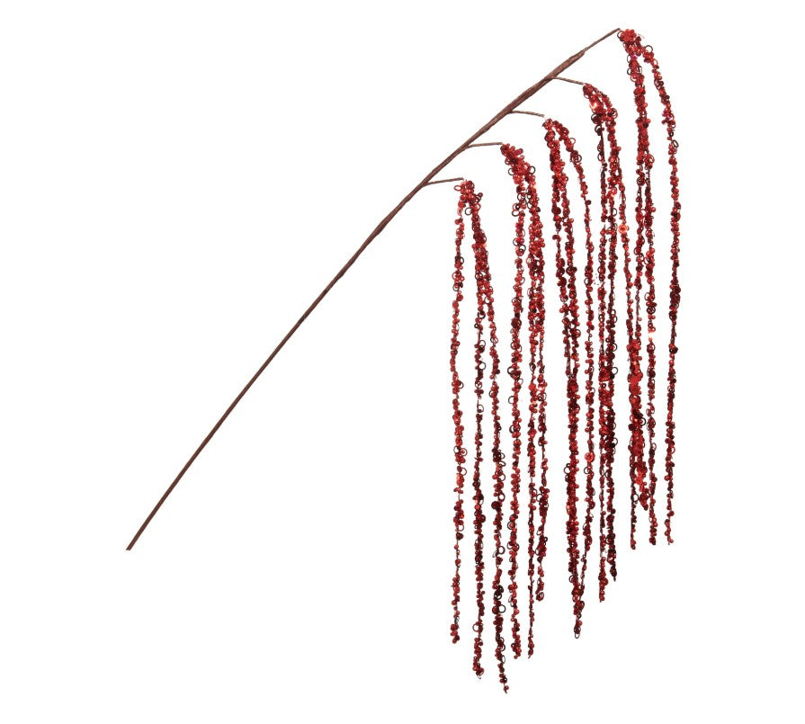 Long Hanging Red Glitter Spray
