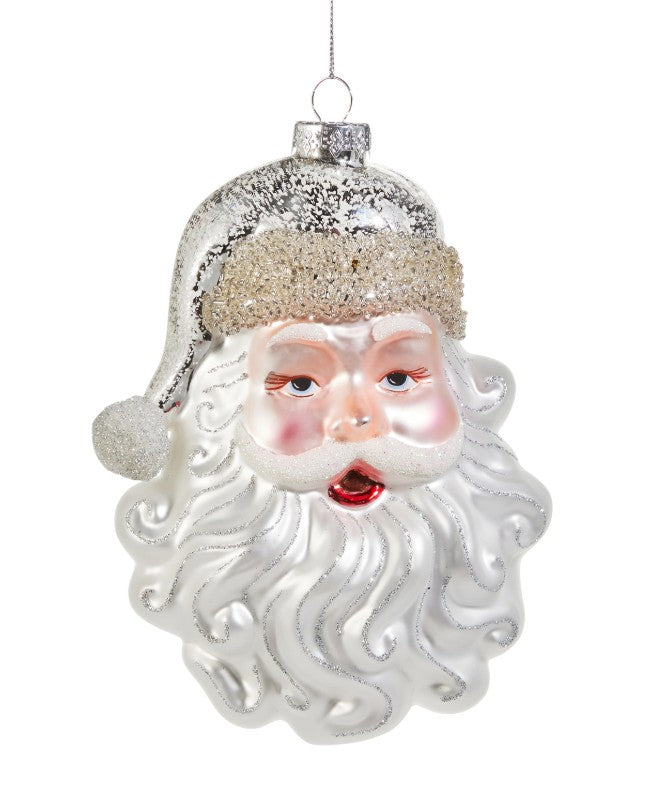 Glass Santa Head Ornament