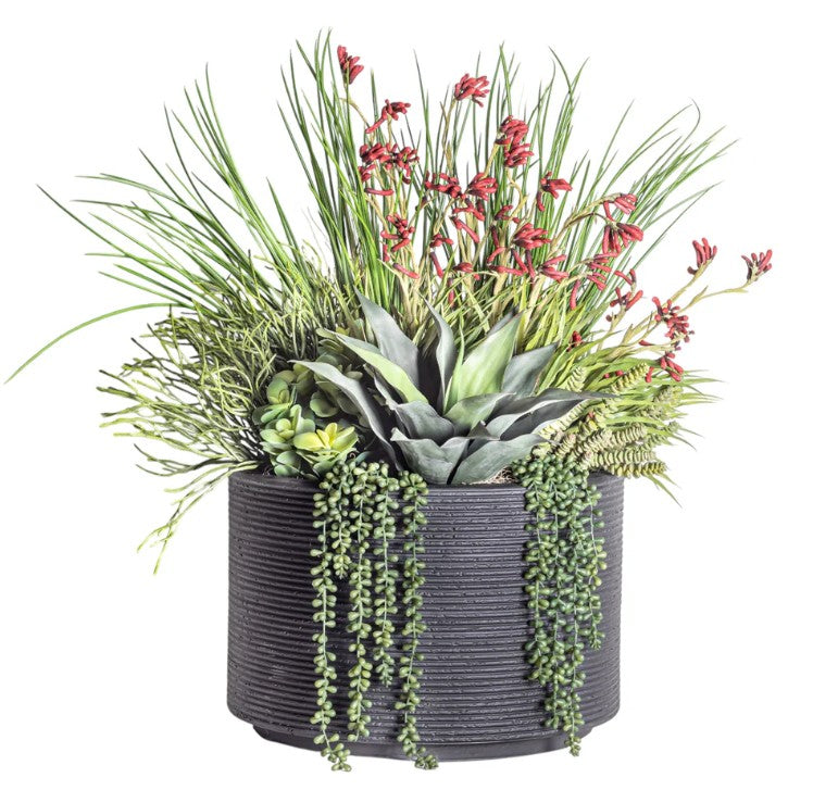 Nyah Planter with Mix Faux Greenery