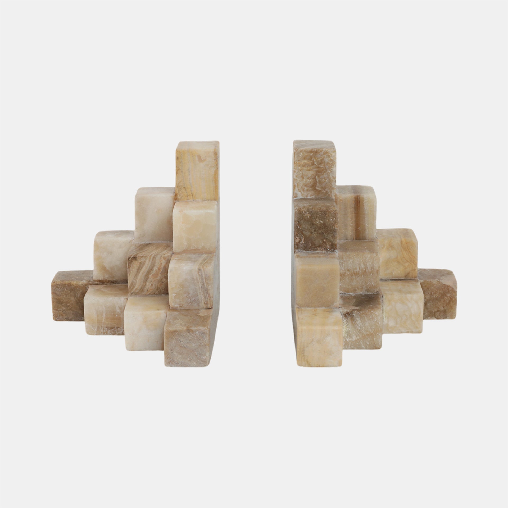 Onyx Cube Pyramid Bookends