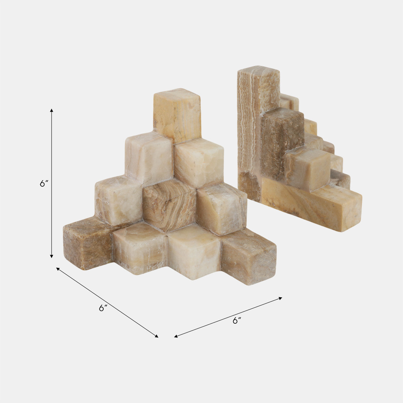 Onyx Cube Pyramid Bookends