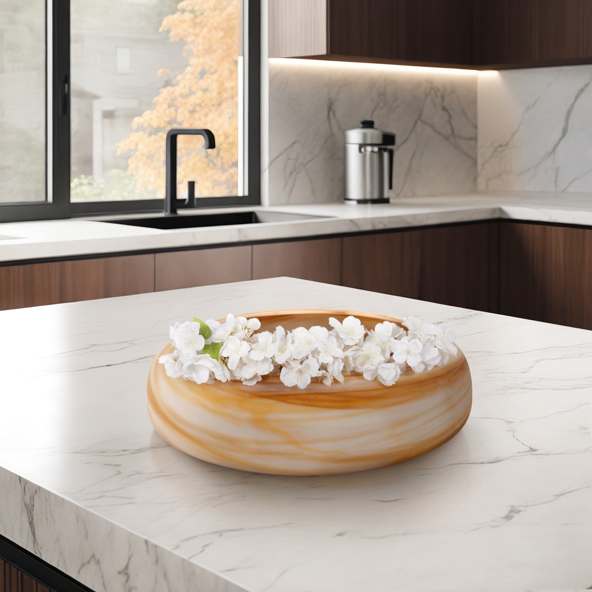 Large Garbo Brown Glass Bowl