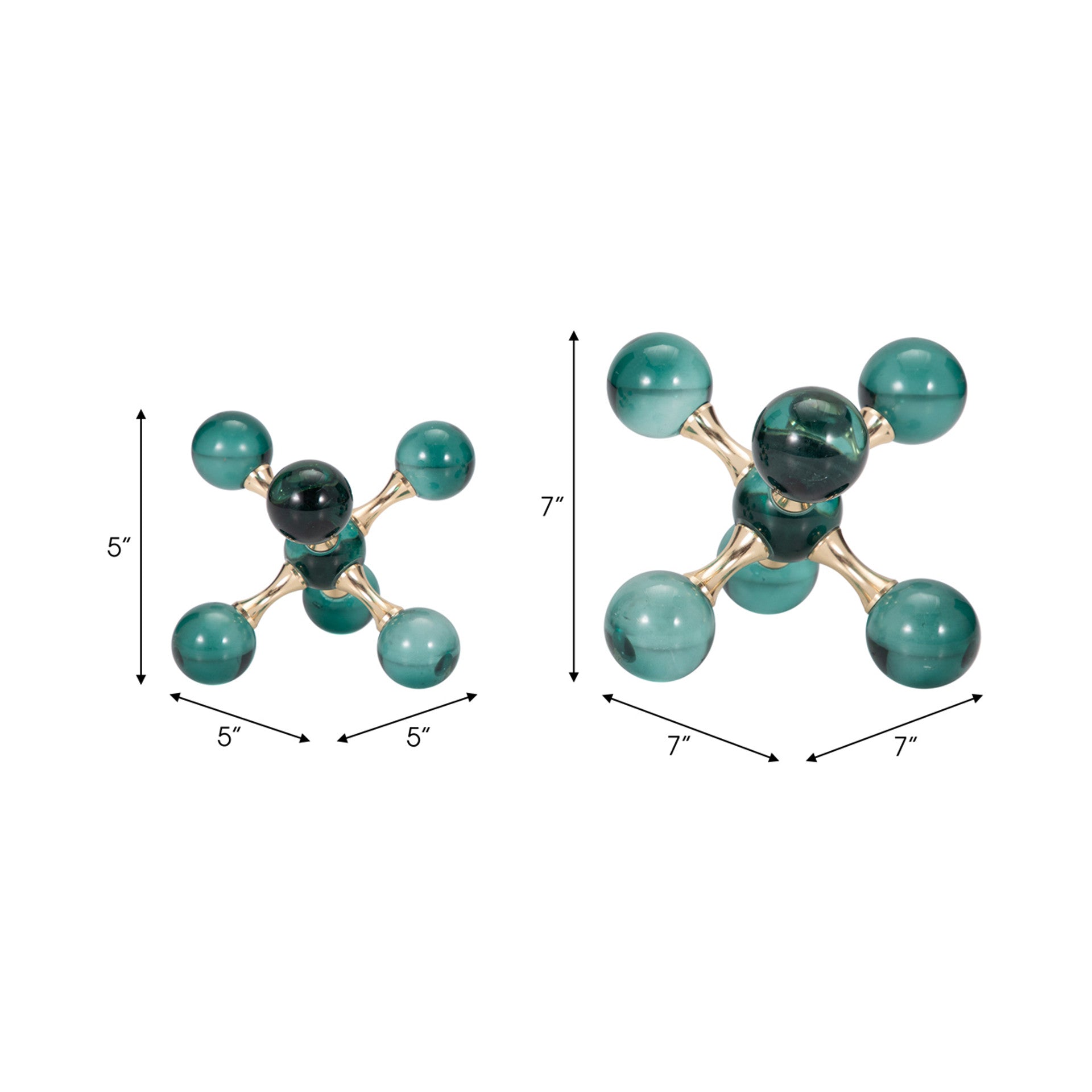 Set of Two Green Glass Jack Bookends