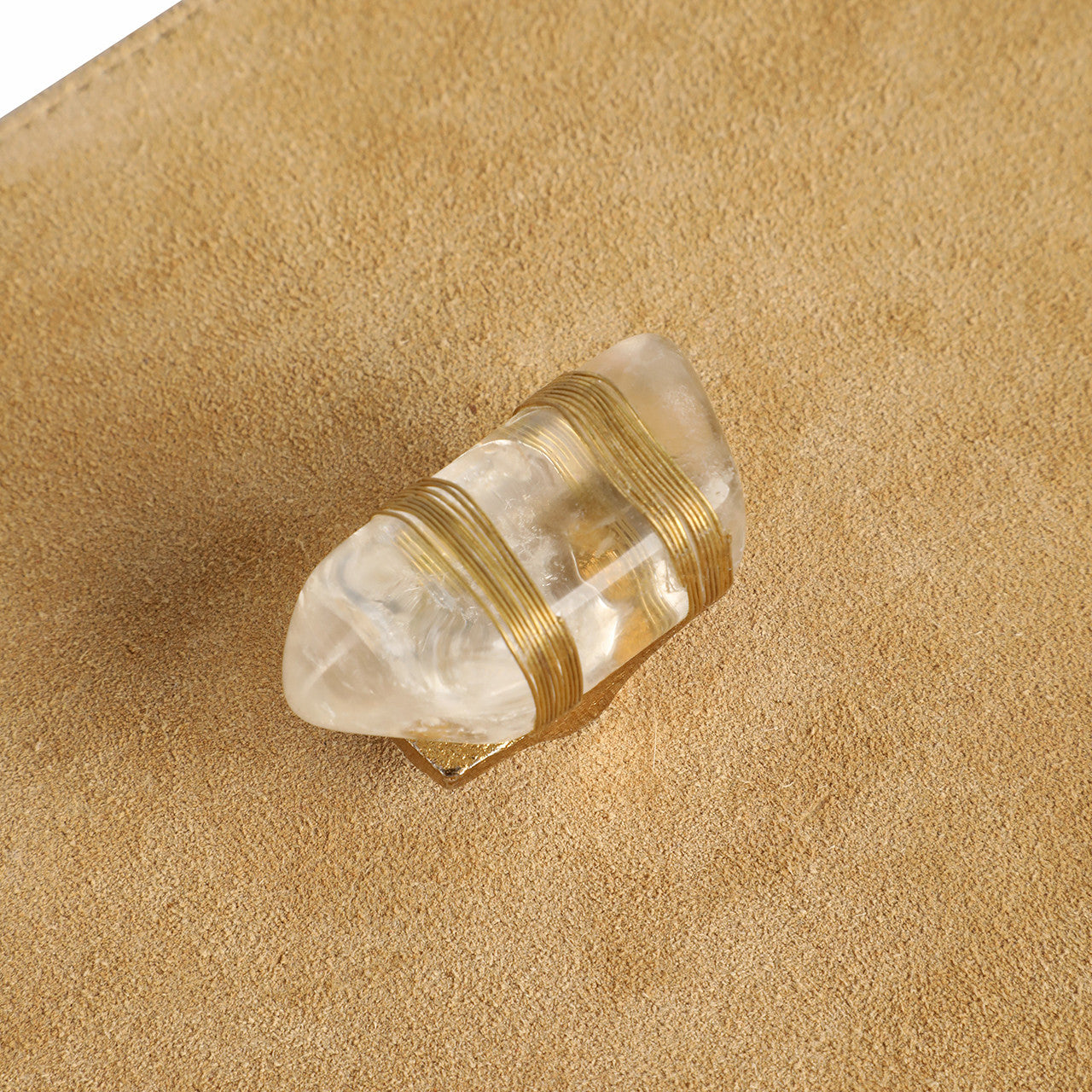 Benin Suede Boxes with Stone Knob