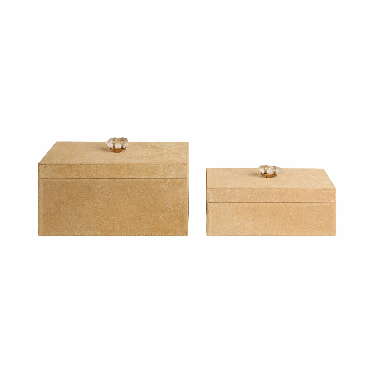 Benin Suede Boxes with Stone Knob