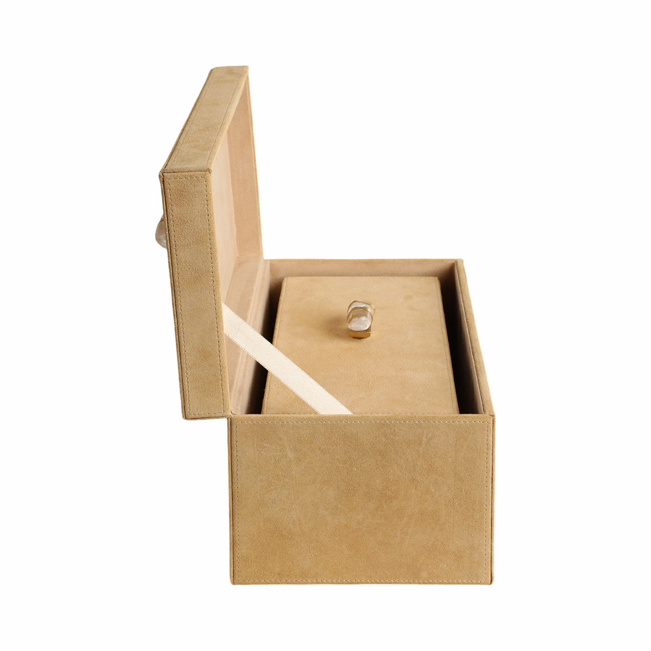 Benin Suede Boxes with Stone Knob