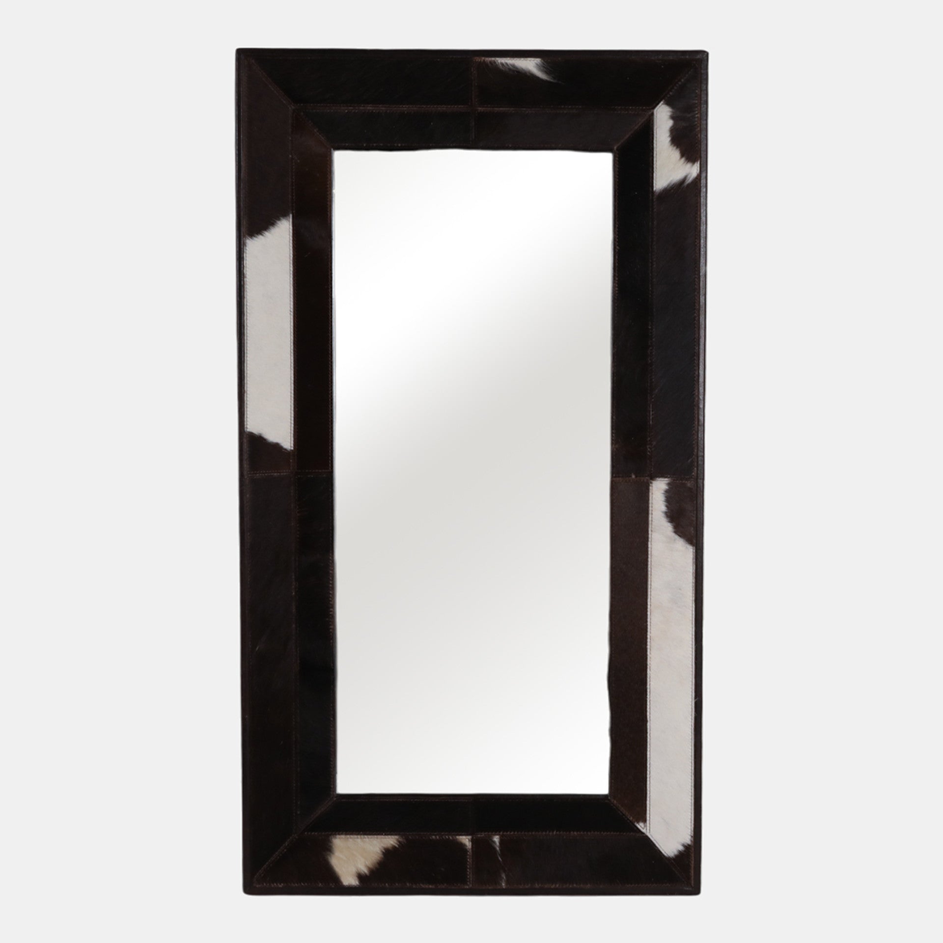 Brown & White Hair On Hide Mirror