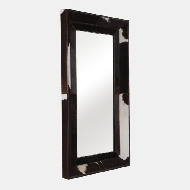 Brown & White Hair On Hide Mirror