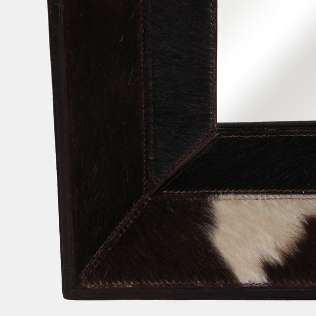 Brown & White Hair On Hide Mirror