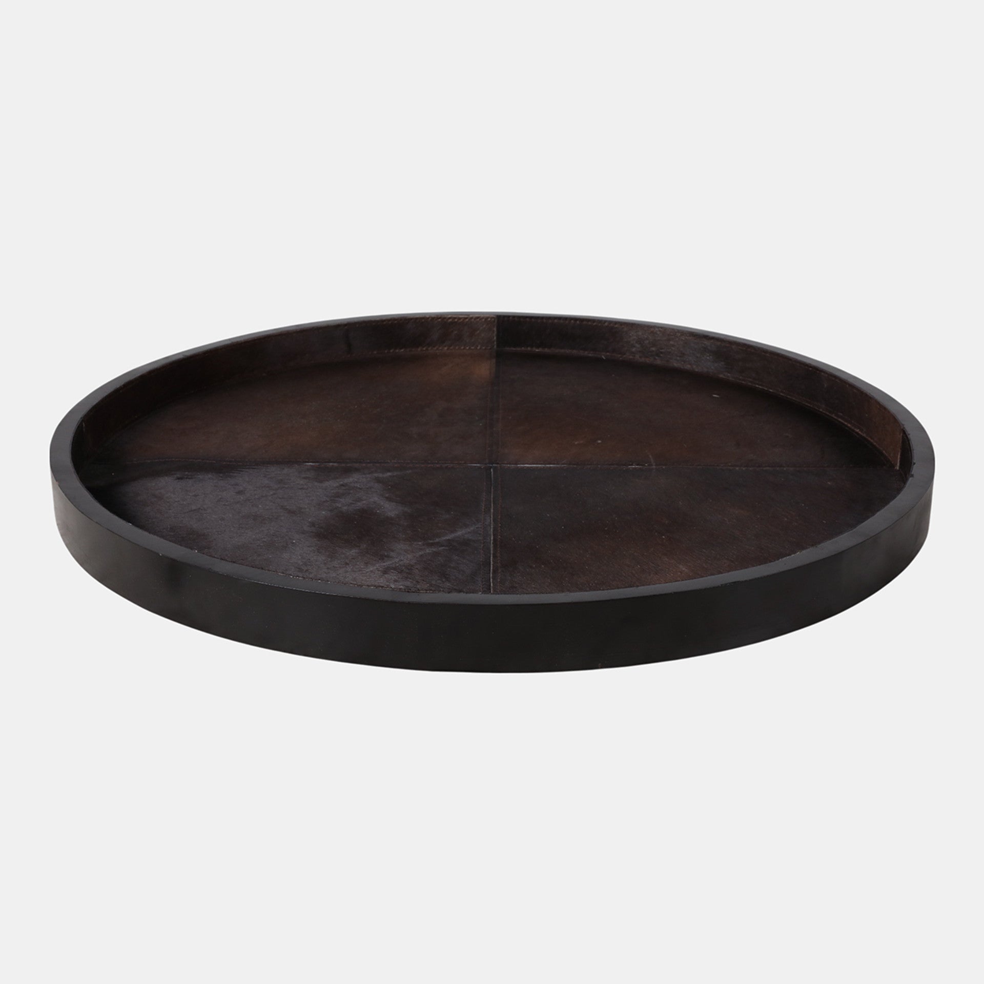 Large Brown Hair on Hide Patchwork Tray