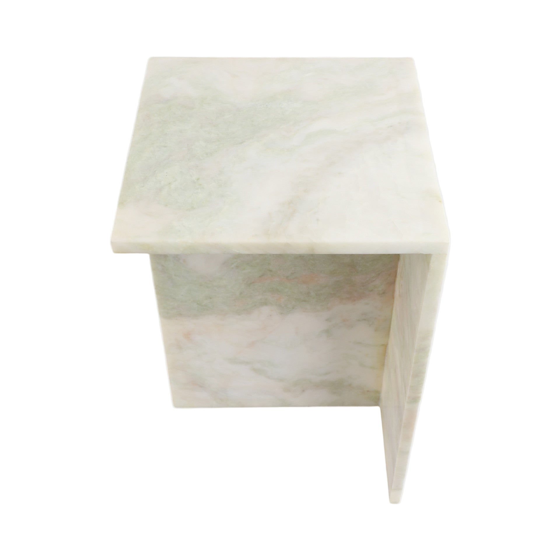 Light Green Square Marble Accent Table