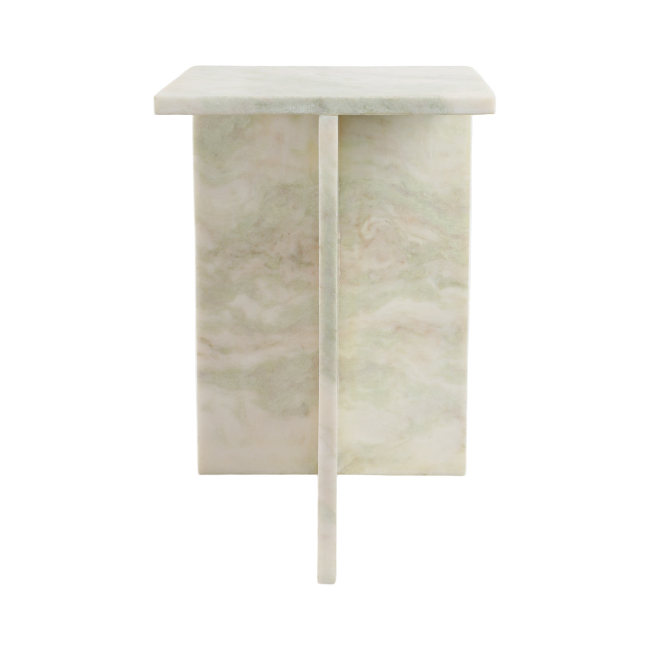 Light Green Square Marble Accent Table