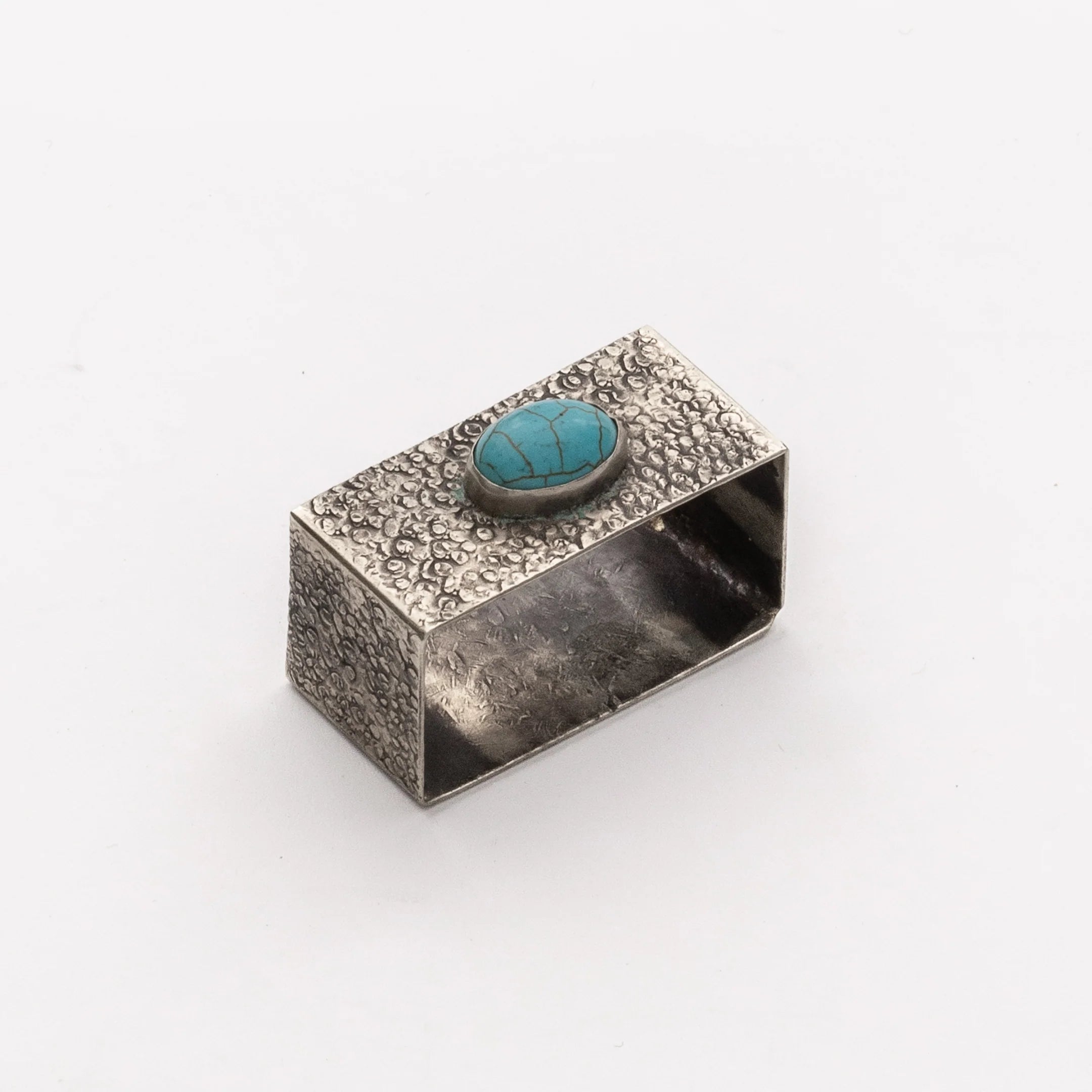 Turquoise Stamped Napkin Ring