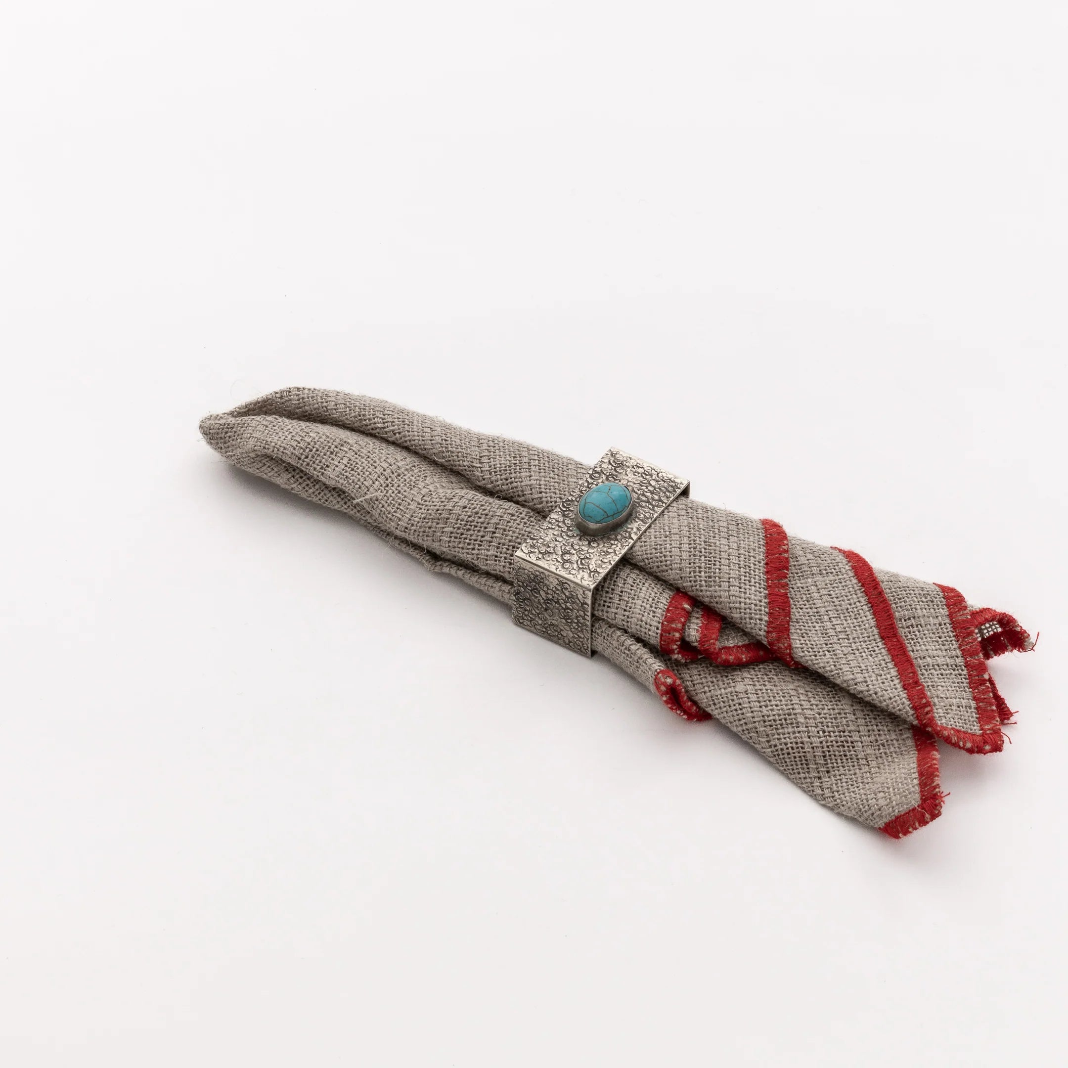 Turquoise Stamped Napkin Ring