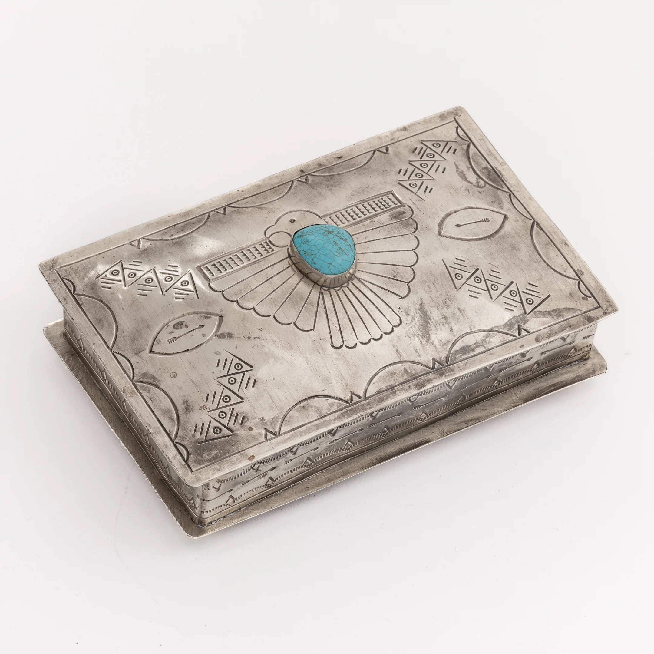 Turquoise Stamped Thunderbird Box