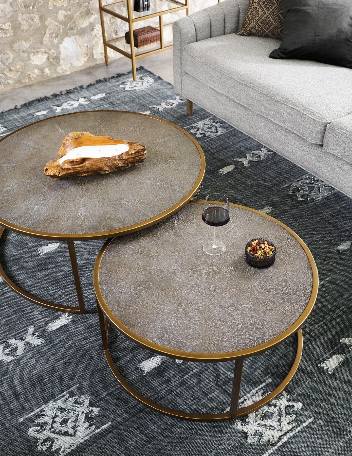 Shagreen Nesting Coffee Tables