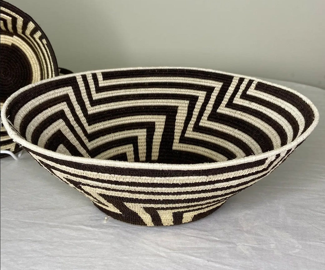 Large Geometric Woven Sisal Basket