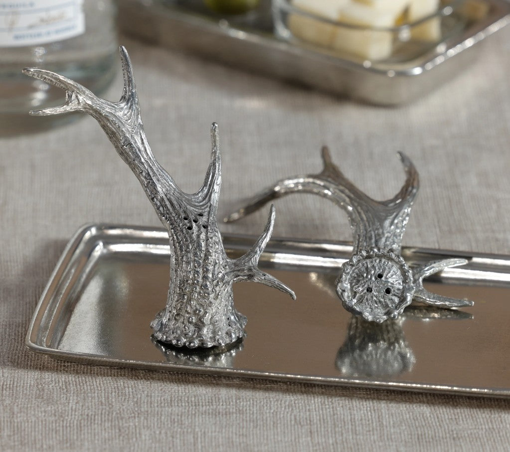 St. Anton Pewter Antler Salt and Pepper Shakers