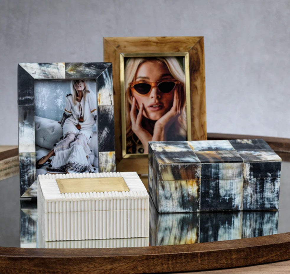 African Black Horn Inlaid Box