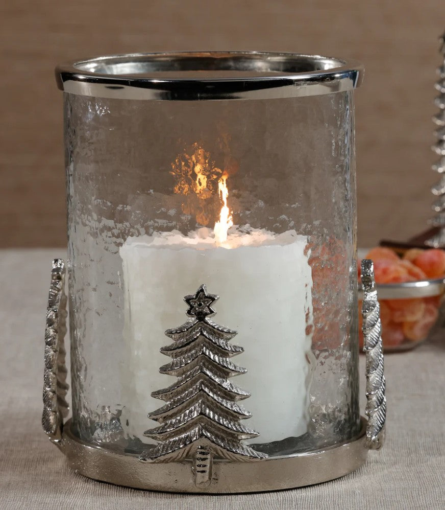 Forêt d’Hiver Glass and Alloy Hurricane in Silver