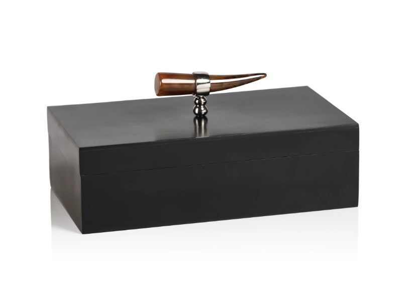 Black Côte d'Ivoire Box with Horn Design Handle