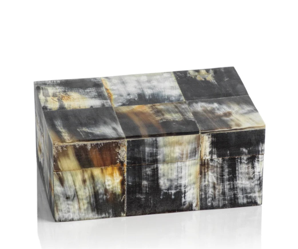 African Black Horn Inlaid Box