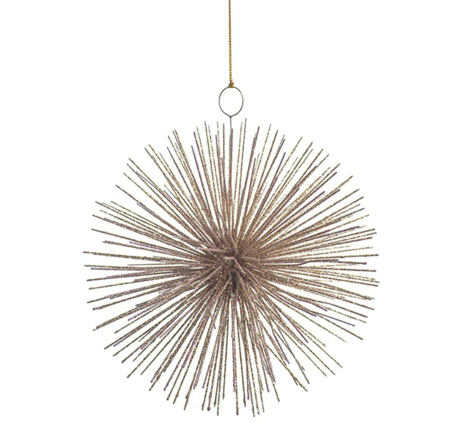 Large Wire Star Burst Ornament - Champagne
