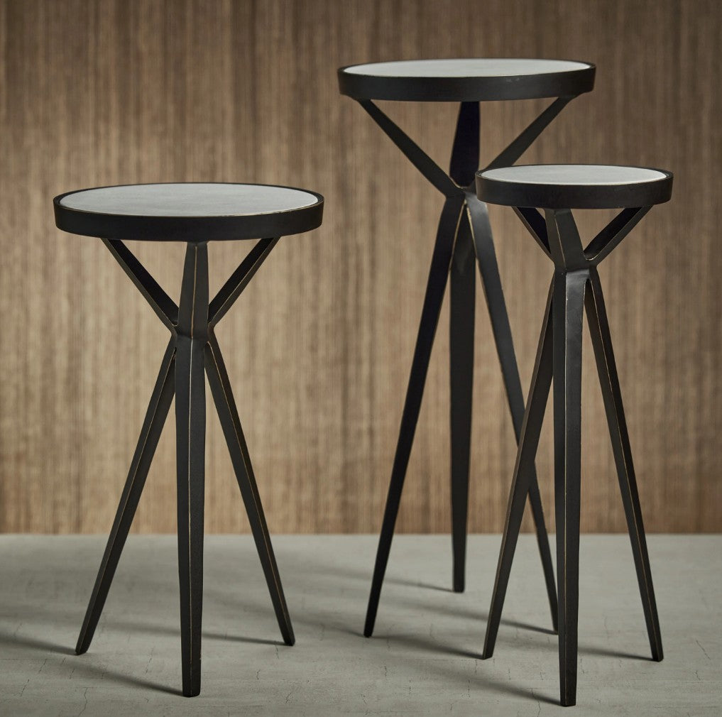 Tall Stuart Cocktail Table with Marble Top