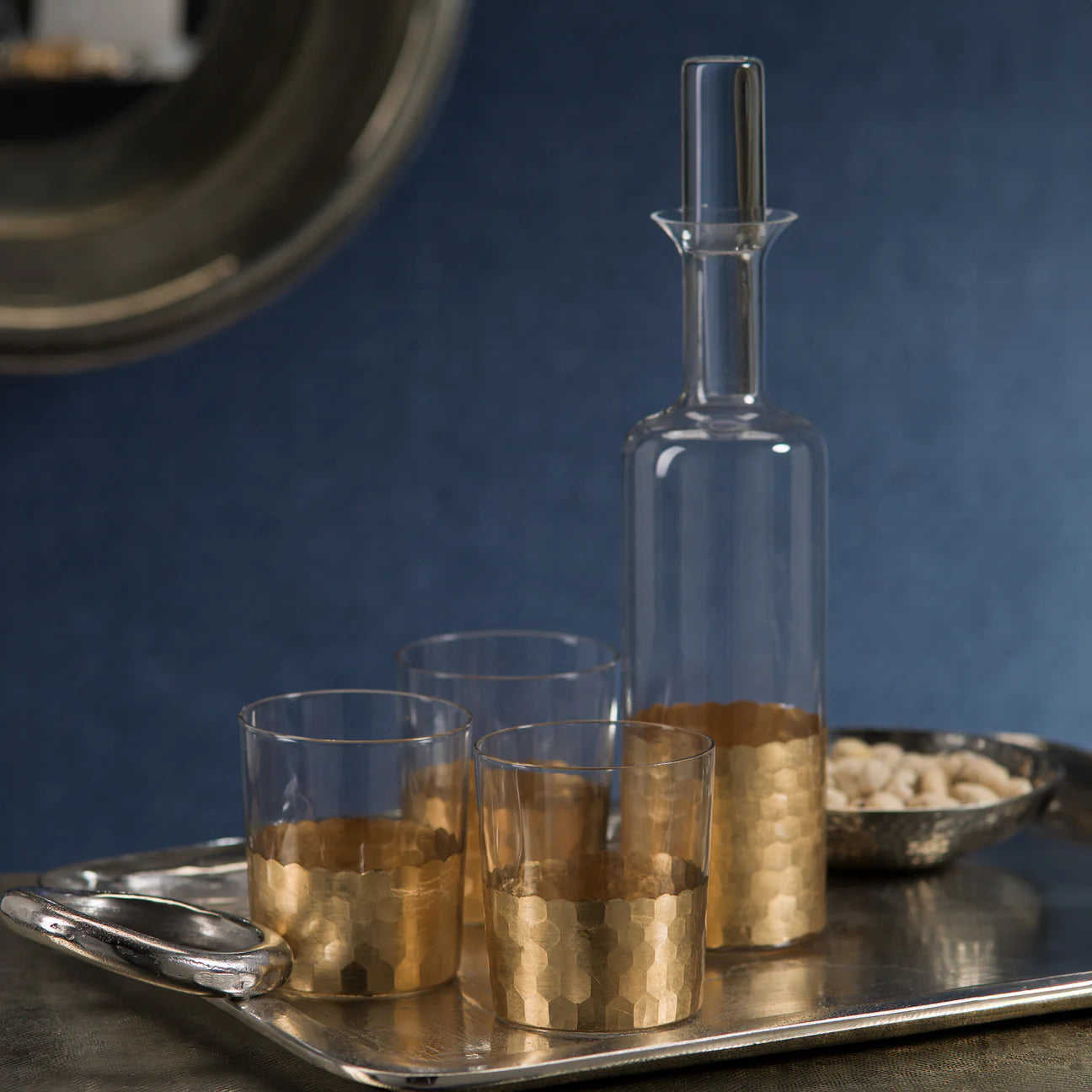 Fez Cut Glass Tumbler with Gold Leaf