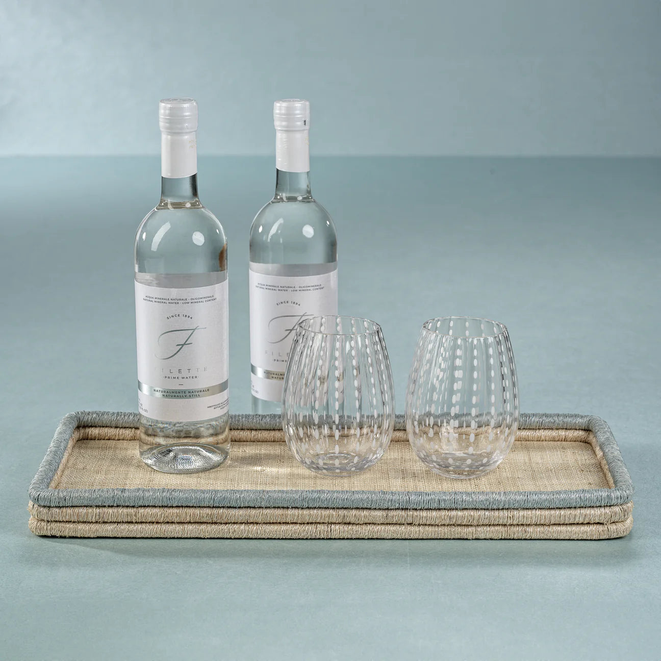 White Dots Stemless Glass