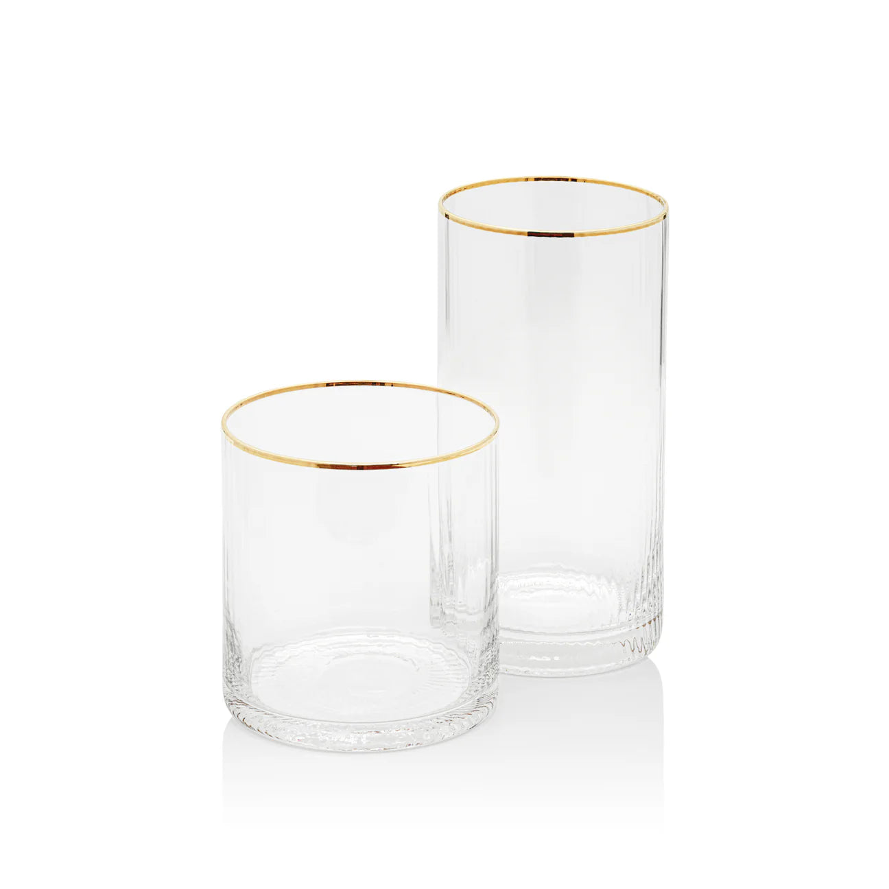Optic Rocks Glass with Gold Rim