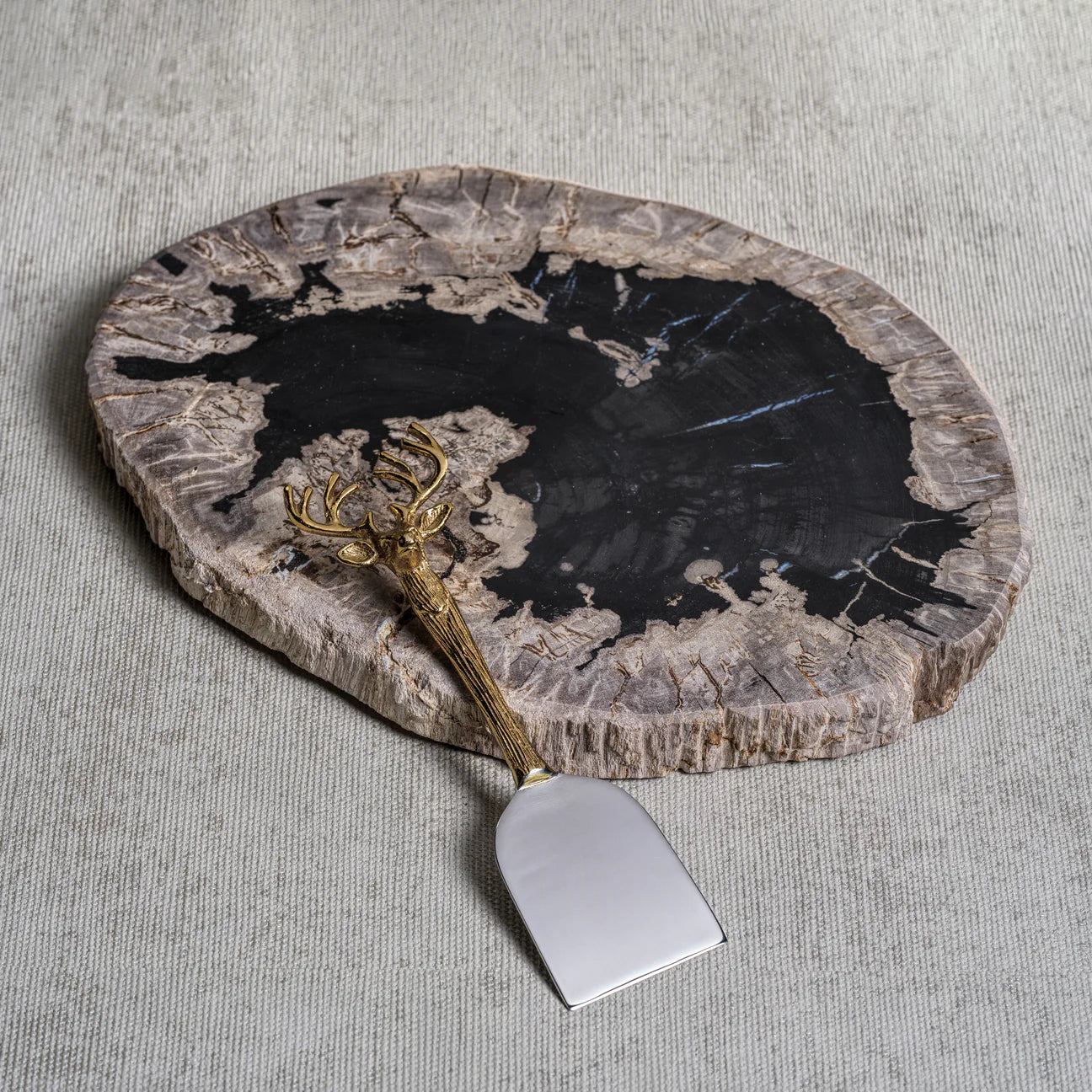 Organic Shape Petrified Wood Cheese Board