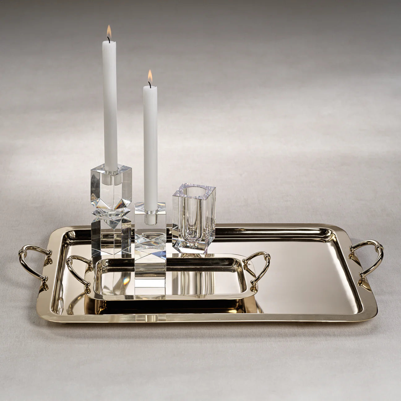 Manetta Steel and Brass Tray