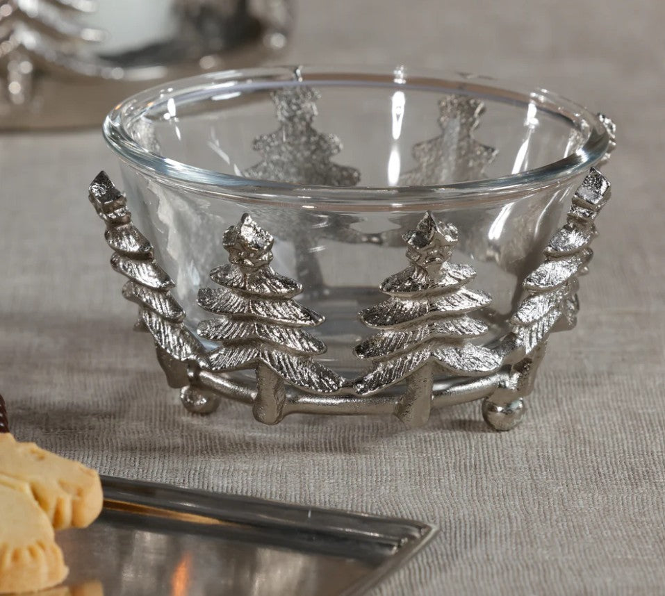 Forêt d’Hiver Glass and Alloy Bowl in Silver