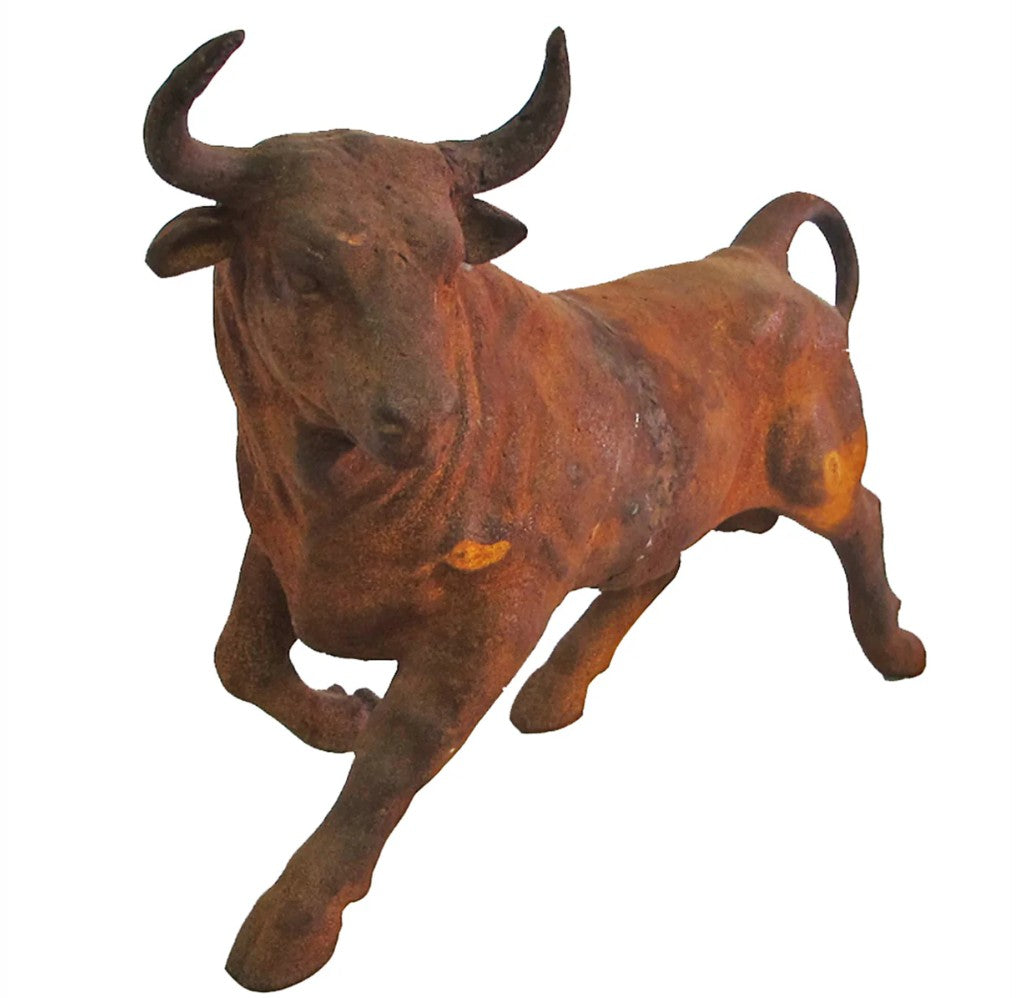 Large Rusted Cow Bull Sculpture