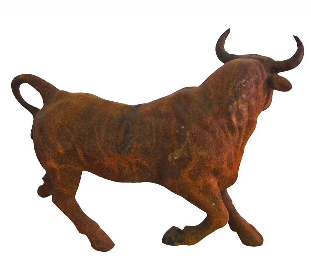 Large Rusted Cow Bull Sculpture