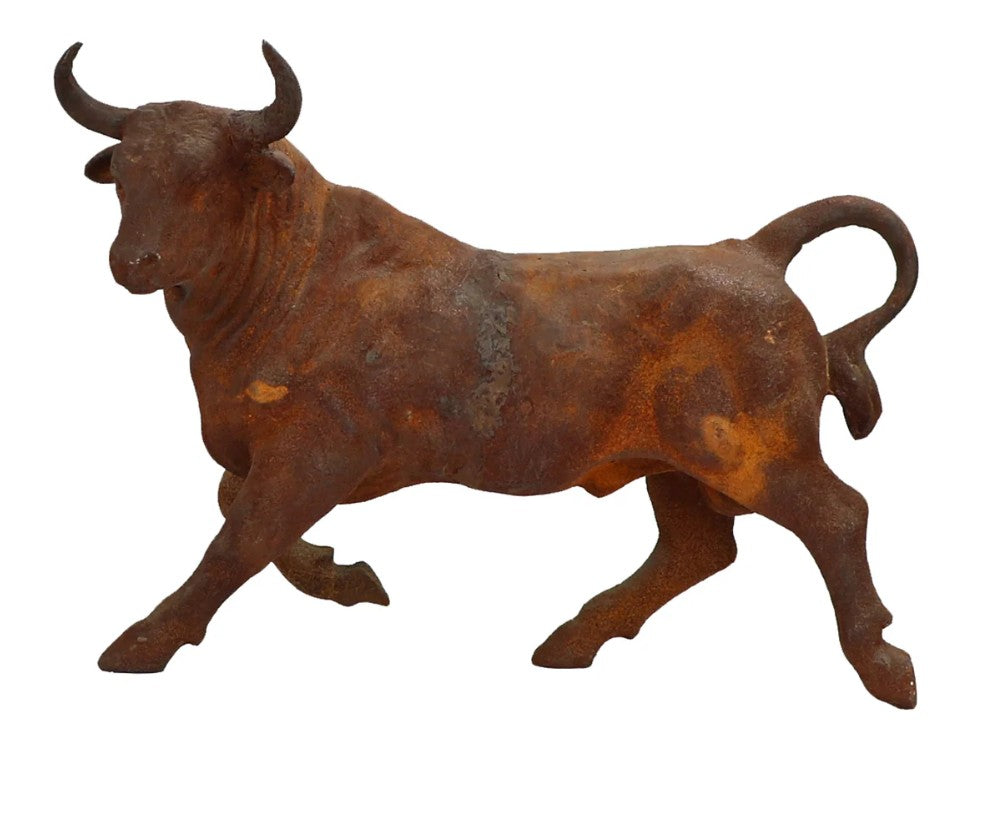 Large Rusted Cow Bull Sculpture
