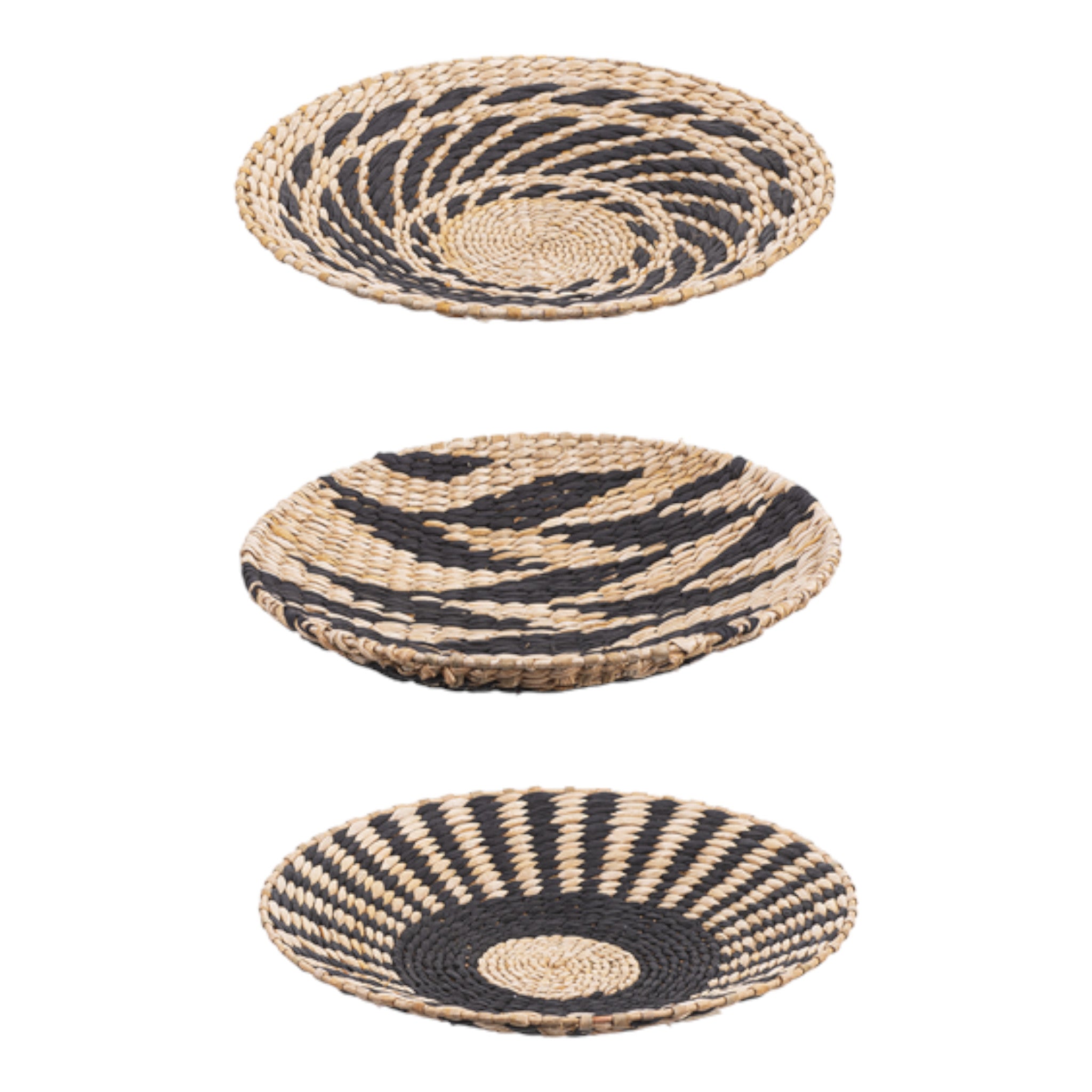 Large Woven Natural & Black Wall Baskets