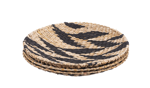 Large Woven Natural & Black Wall Baskets