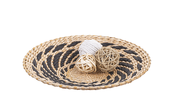 Large Woven Natural & Black Wall Baskets